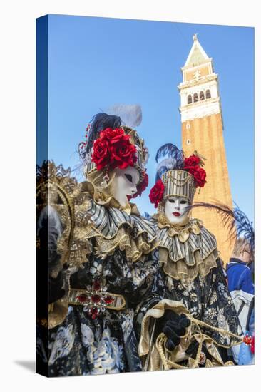 Colourful masks and costumes of the Carnival of Venice, famous festival worldwide, Venice, Veneto, -Roberto Moiola-Premier Image Canvas