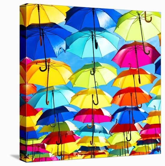 Colourful Umbrellas Square Collection - Blue Sky-Philippe Hugonnard-Premier Image Canvas