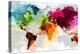 Colourful World Map-GraphINC-Stretched Canvas