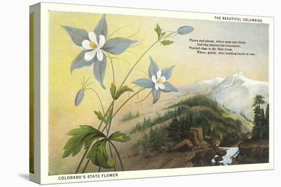 Columbine and Mountain-null-Stretched Canvas