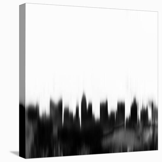 Columbus City Skyline - Black-NaxArt-Stretched Canvas