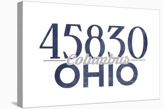 Columbus, Ohio - 45830 Zip Code (Blue)-Lantern Press-Stretched Canvas
