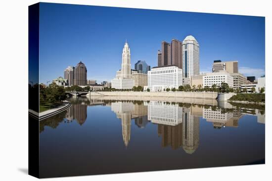 Columbus, Ohio Skyline Reflected in the Scioto River.  Columbus is the Capital of Ohio-pdb1-Premier Image Canvas