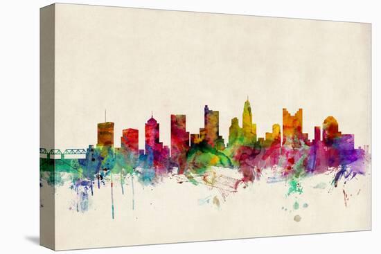 Columbus Ohio Skyline-Michael Tompsett-Stretched Canvas