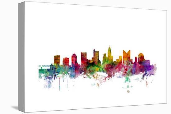 Columbus Ohio Skyline-Michael Tompsett-Stretched Canvas