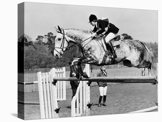 Columbus the Horse of Princess Anne Clearing Obstacale in Jumping Section of Windsor Horse Trials-null-Premier Image Canvas