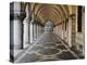 Columns and Archways Along Patterned Passageway at the Doge's Palace, Venice, Italy-Dennis Flaherty-Premier Image Canvas