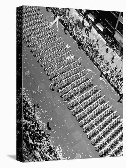 Columns of Us Coast Guard Marching in Independence Day Parade Up Fifth Avenue-Andreas Feininger-Premier Image Canvas