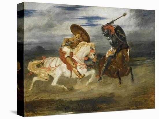 Combat de chevaliers dans la campagne-Eugene Delacroix-Premier Image Canvas