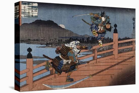Combat de samouraï-Ando Hiroshige-Premier Image Canvas