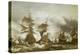 Combat du Texel le 29 juin 1694, victoire de Jean Bart sur l'escadre hollandaise de l'amiral de-Eugène Isabey-Premier Image Canvas