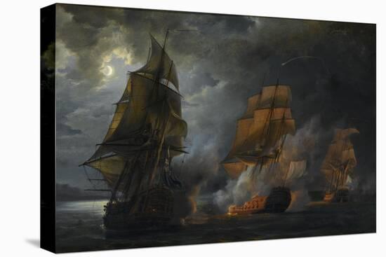 Combat naval entre le vaisseau français "le Triton" commandé par le comte de Ligondès et le-Pierre Julien Gilbert-Premier Image Canvas