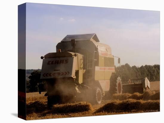 Combine Harvester Baling Hay, Seen from the Cotswolds Way Footpath, the Coltswolds, England-David Hughes-Premier Image Canvas