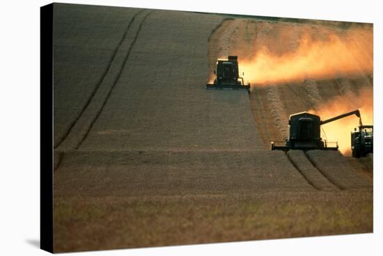 Combine Harvesters And Tractor Working In a Field-Jeremy Walker-Premier Image Canvas