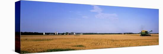 Combine in a Field, Marion County, Illinois, USA-null-Premier Image Canvas