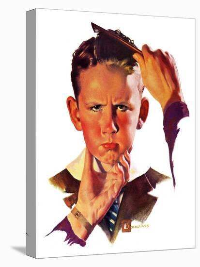 "Combing His Hair,"July 9, 1938-Douglas Crockwell-Premier Image Canvas