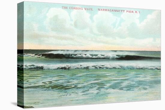 Combing Wave, Narragansett Pier, Rhode Island-null-Stretched Canvas