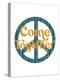 Come Together Vintage Graphic Peace Print-null-Stretched Canvas