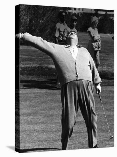 Comedian Jackie Gleason Playing Golf at Broadmoor Hotel During Publicity Tour Regarding His Return-Allan Grant-Premier Image Canvas