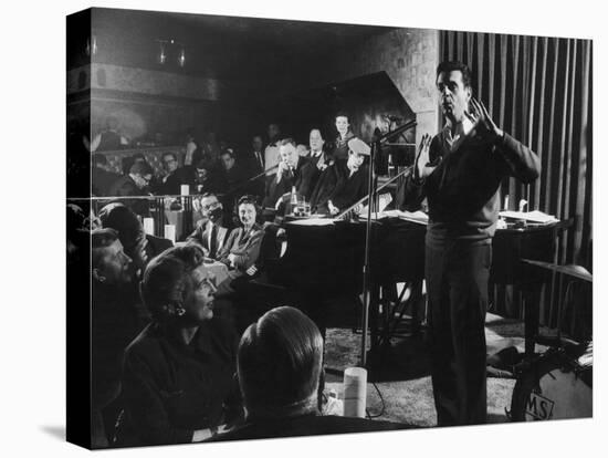 Comedian Mort Sahl Entertaining at a Night-Club Called 'Mister Kelly'S', Chicago, Illinois, 1957-Grey Villet-Premier Image Canvas