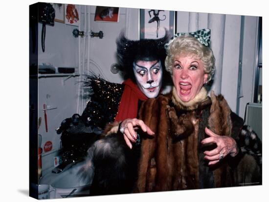 Comedienne Phyllis Diller and Actor Timothy Scott Backstage at His Broadway Musical "Cats"-David Mcgough-Premier Image Canvas