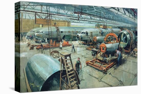 Comet Fuselage Assembly Dehavillland 1949-Terence Cuneo-Premier Image Canvas