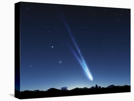 Comet In the Night Sky, Artwork-Detlev Van Ravenswaay-Premier Image Canvas