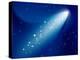 Comet on Dark Blue Sky with Small Sparkling Stars. Raster Version.-annanurrka-Premier Image Canvas