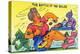 Comic Cartoon - The Battle of the Bulge; Woman Eating Snacks-Lantern Press-Stretched Canvas