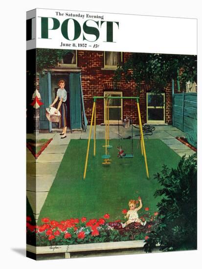 "Coming Up Roses" Saturday Evening Post Cover, June 8, 1957-George Hughes-Premier Image Canvas