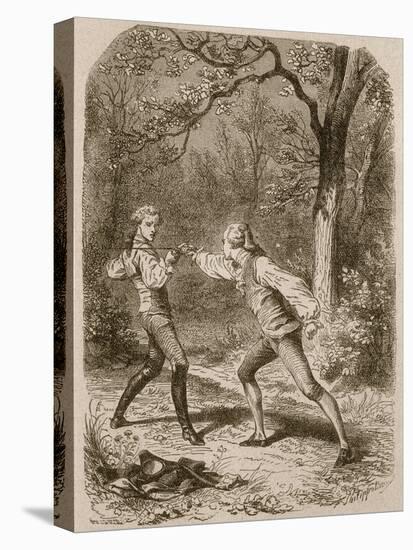 Comment deux amis deviennent ennemis (Duel between Philippe de Taverney and Charny)-Félix Philippoteaux-Premier Image Canvas