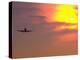 Commercial Airplane at Sunset-Mitch Diamond-Premier Image Canvas