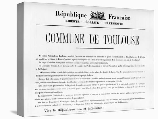 Commune De Toulouse, from French Political Posters of the Paris Commune-null-Premier Image Canvas