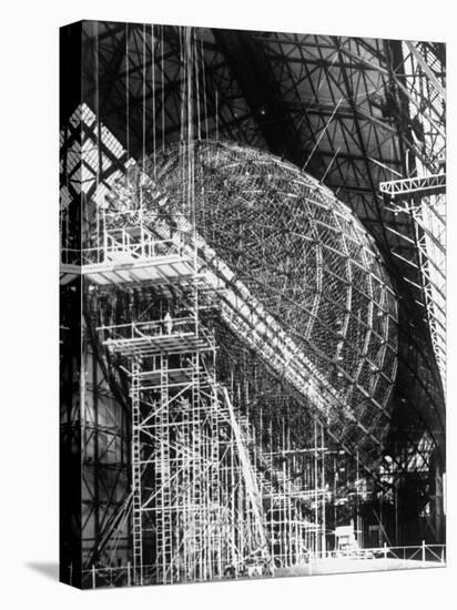 Completed Iron Framework of Zeppelin Supported on Scaffolding at Fabrication Plant-null-Premier Image Canvas