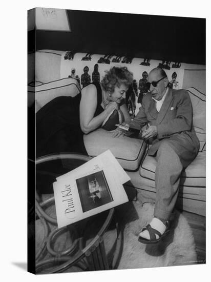 Composer Igor Stravinsky and His Wife Vera Relaxing at Their Hollywood Home-Gjon Mili-Premier Image Canvas
