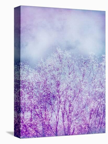 Composing, Trees, Layered with Texture and Paint in Violet and Blue-Alaya Gadeh-Premier Image Canvas