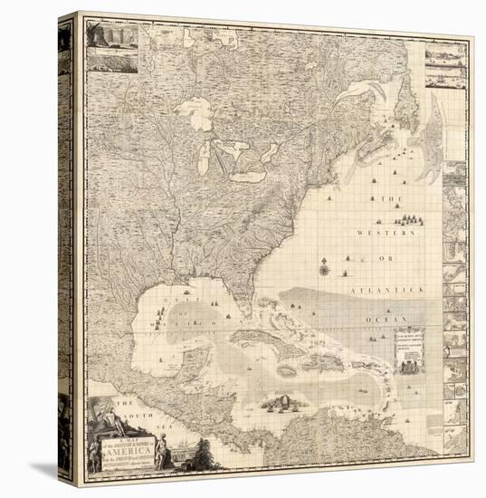 Composite: British Empire in America, c.1733-Henry Popple-Stretched Canvas