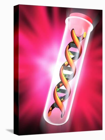 Computer Artwork of a DNA Sample In a Test Tube-Victor Habbick-Premier Image Canvas