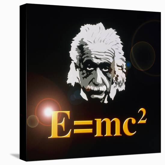 Computer Artwork of Albert Einstein And E=mc2-Laguna Design-Premier Image Canvas