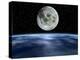Computer Artwork of Full Moon Over Earth's Limb-Julian Baum-Premier Image Canvas