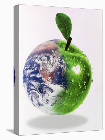 Computer Artwork of Half Earth And Half Apple-Victor Habbick-Premier Image Canvas