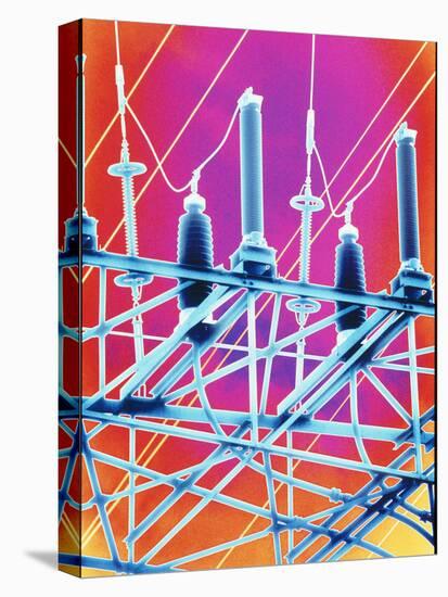 Computer Artwork of High-voltage Power Lines-PASIEKA-Premier Image Canvas