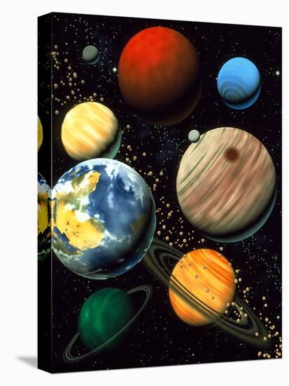 Computer Artwork Showing Planets of Solar System-Roger Harris-Premier Image Canvas