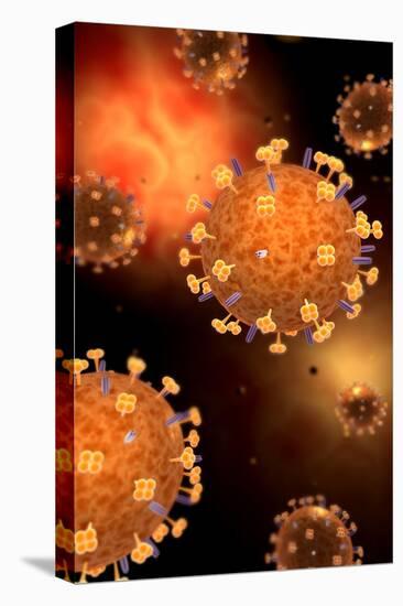 Conceptual Image of Influenza Causing Flu-null-Stretched Canvas