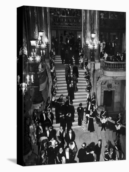 Concert-Goers Milling About on Grand Staircase of the Paris Opera House-null-Premier Image Canvas