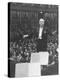 Conductor Bruno Walter Raising Baton to Unseen Orchestra During Performance at Royal Albert Hall-null-Premier Image Canvas