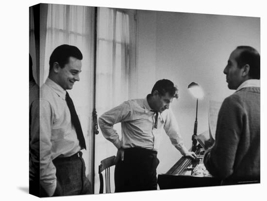 Conductor Leonard Bernstein, Jerome Robbins and Stephen Sondheim Discussing "West Side Story"-Alfred Eisenstaedt-Premier Image Canvas