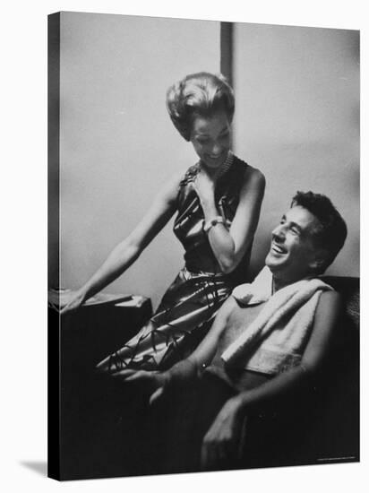 Conductor Leonard Bernstein Sitting with His Wife-Gordon Parks-Premier Image Canvas