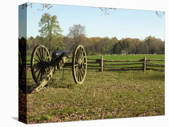 Confederate Artillery Aimed at Peach Orchard Next to Manse George's Cabin-null-Premier Image Canvas