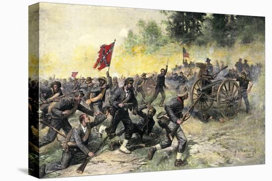 Confederate Charge Up Little Round Top, Battle of Gettysburg, c.1863-null-Premier Image Canvas